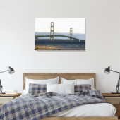 De Mackinac-brug overspant de Straits of 3 Canvas Afdruk (Insitu (Slaapkamer))