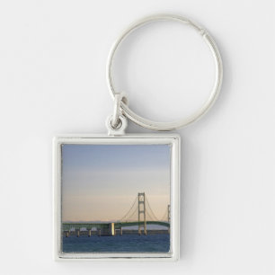 De Mackinac-brug overspant de Straits of 3 Sleutelhanger