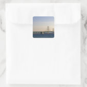 De Mackinac-brug overspant de Straits of 3 Vierkante Sticker (Tas)