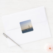 De Mackinac-brug overspant de Straits of 3 Vierkante Sticker (Envelop)