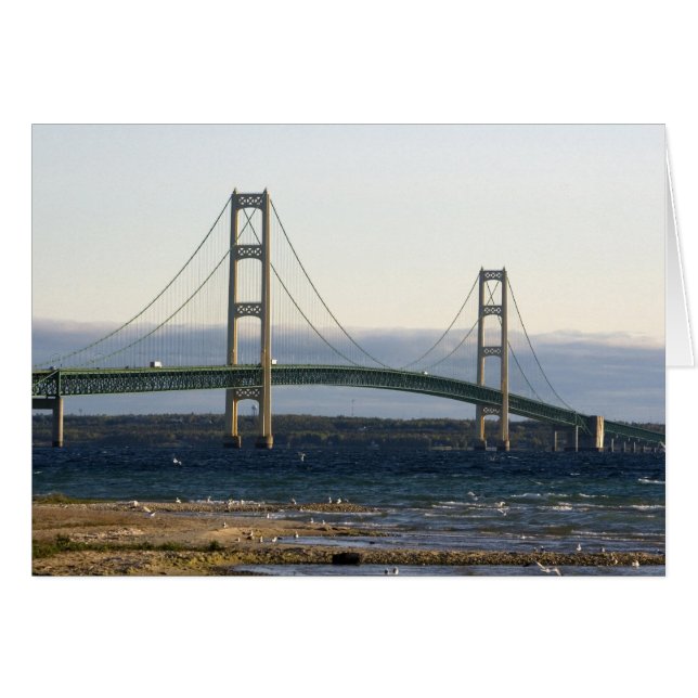 De Mackinac-brug overspant de Straits of 4 (Voorkant Horizontaal)