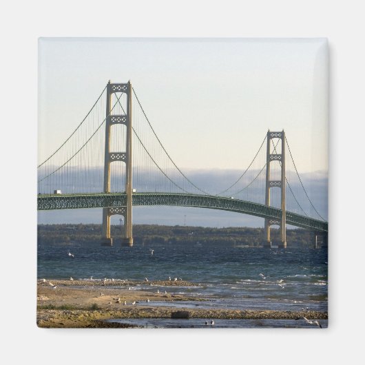 De Mackinac-brug overspant de Straits of 4 Magneet (Voorkant)