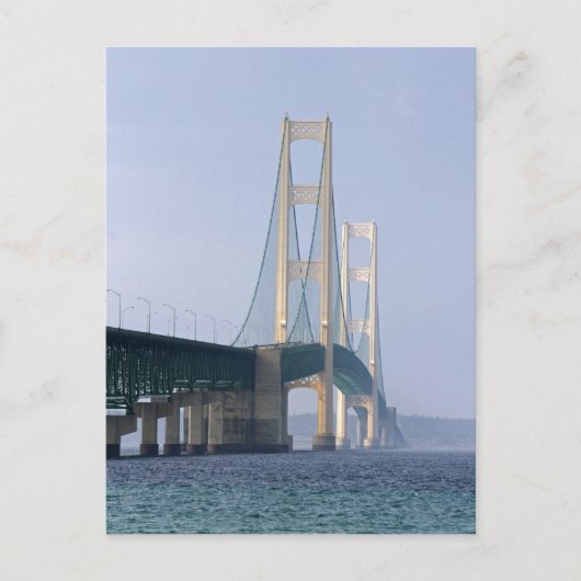 De Mackinac-brug overspant de Straits of Briefkaart (Voorkant)