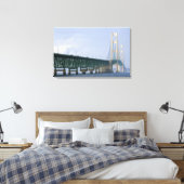 De Mackinac-brug overspant de Straits of Canvas Afdruk (Insitu (Slaapkamer))