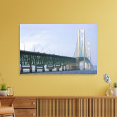 De Mackinac-brug overspant de Straits of Canvas Afdruk (Insitu (Woonkamer))