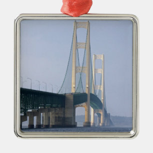 De Mackinac-brug overspant de Straits of Metalen Ornament