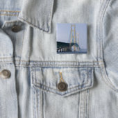De Mackinac-brug overspant de Straits of Vierkante Button 5,1 Cm (In situ)