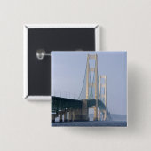 De Mackinac-brug overspant de Straits of Vierkante Button 5,1 Cm (Voorkant /achterkant)