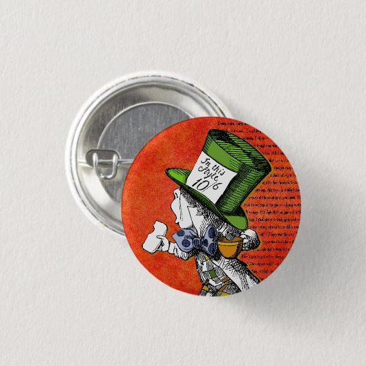 De Mad Hatter {Alice in Wonderland} Button (Voorkant /achterkant)
