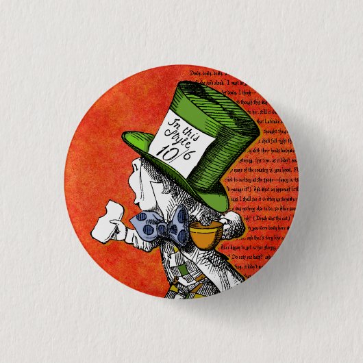 De Mad Hatter {Alice in Wonderland} Button (Voorkant)