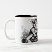De Mad Hatter en de Maart Hare Tweekleurige Koffiemok (Links)