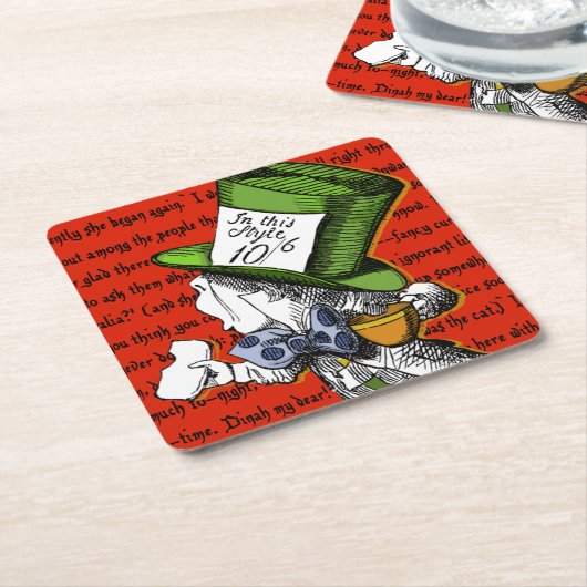 De Mad Hatter Kartonnen Onderzetters (Schuin)