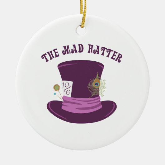 De Mad Hatter Keramisch Ornament (Voorkant)
