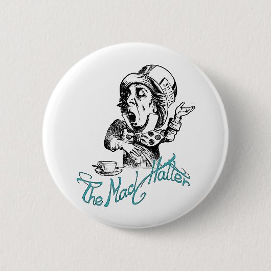 De Mad Hatter Ronde Button 5,7 Cm (Voorkant)