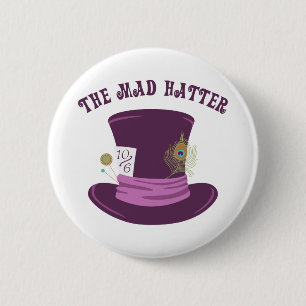 De Mad Hatter Ronde Button 5,7 Cm