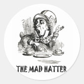DE MAD HATTER RONDE STICKER (Voorkant)