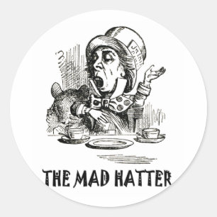 DE MAD HATTER RONDE STICKER