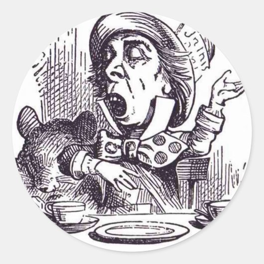 De Mad Hatter Ronde Sticker (Voorkant)