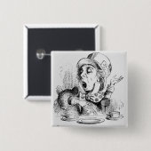 De Mad Hatter Vierkante Button 5,1 Cm (Voorkant /achterkant)