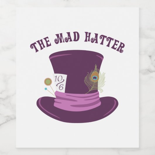 De Mad Hatter Wijn Etiket (Enkel label)