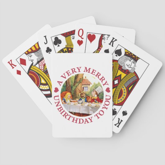 De Mad Hatter zegt een zeer prettige verjaardag vo Pokerkaarten (Achterkant)