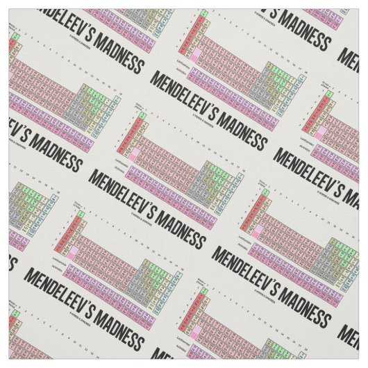 De Madness Periodic Table of Elements van Mendelee Stof (Swatch)