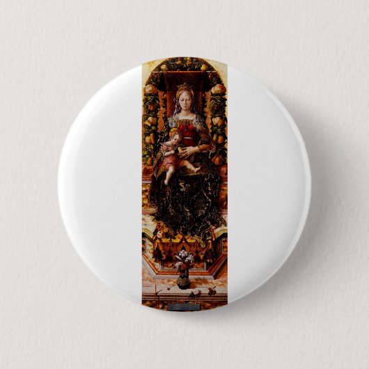 De Madonna della Candeletta Carlo Crivelli Kunst Ronde Button 5,7 Cm (Voorkant)