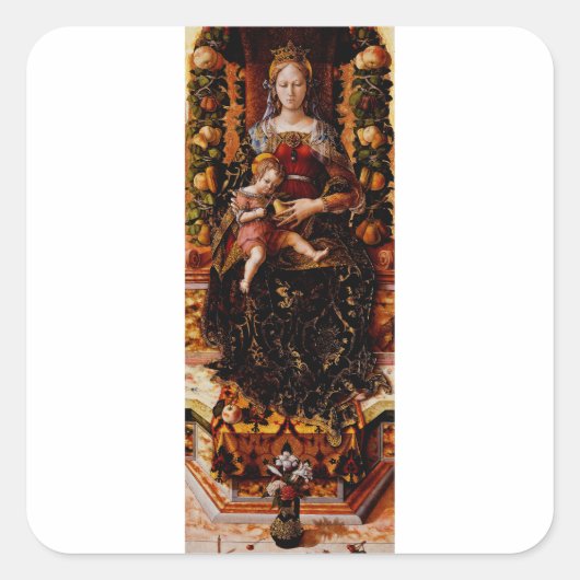 De Madonna della Candeletta door Carlo Crivelli Vierkante Sticker (Voorkant)