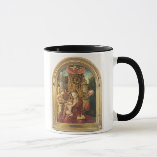De Madonna en het Kind Enthroned Mok (Rechts)