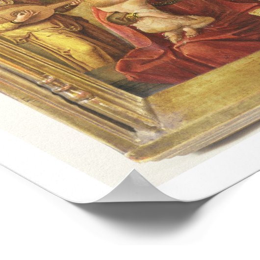 De Madonna en het Kind Enthroned Poster (Hoek)