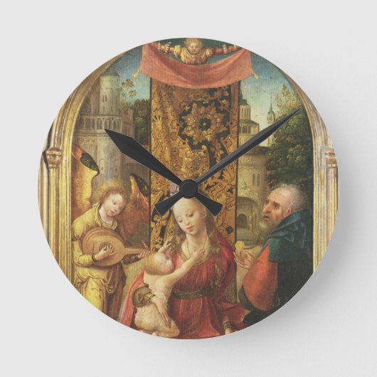 De Madonna en het Kind Enthroned Ronde Klok (Voorkant)