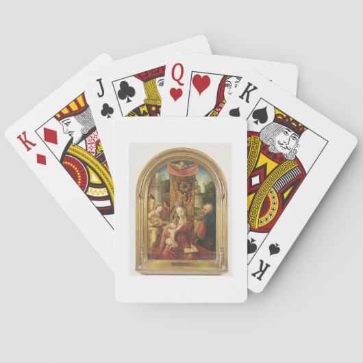 De Madonna en Kind op Troon Pokerkaarten (Achterkant)