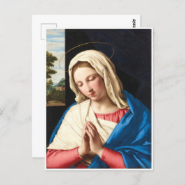 De Madonna in het gebed, een landschap buiten Briefkaart