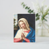 De Madonna in het gebed, een landschap buiten Briefkaart (Staand voorkant)