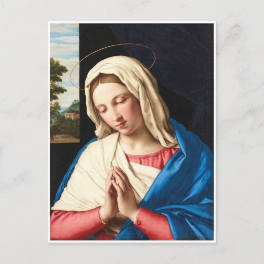 De Madonna in het gebed, een landschap buiten Briefkaart (Voorkant)