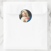 De Madonna in het gebed, een landschap buiten Ronde Sticker (Tas)