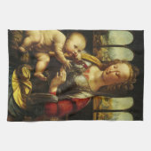 De Madonna met de anjer van Leonardo da Vinci Theedoek (Horizontaal)