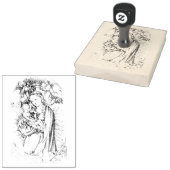 De Madonna op de Crescent Rubber Stamp Rubberstempel (Gestempeld)