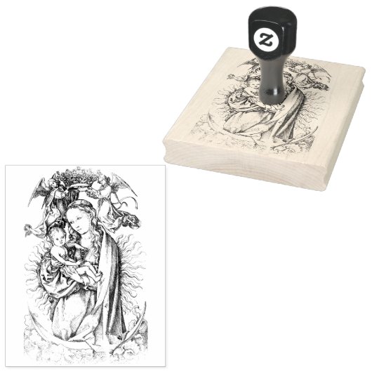 De Madonna op de Crescent Rubber Stamp Rubberstempel (Gestempeld)