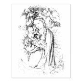 De Madonna op de Crescent Rubber Stamp Rubberstempel (Afrduk)