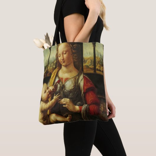 De Madonna van de Draagstoel van Leonardo da Vinci Tote Bag (Dichtbij)