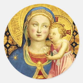 De Madonna van de nederigheid Stickers door Fra An
