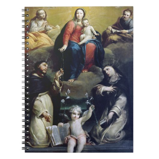 De Madonna van de Rosary met SS Dominic, Catheri Notitieboek (Voorkant)