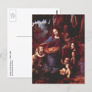 De Madonna van de Rotsen van Leonardo da Vinci Briefkaart