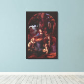 De Madonna van de Rotsen van Leonardo da Vinci Canvas Afdruk (Insitu (Houten vloer))