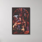 De Madonna van de Rotsen van Leonardo da Vinci Canvas Afdruk (Voorkant)