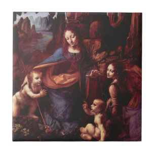 De Madonna van de Rotsen van Leonardo da Vinci Tegeltje