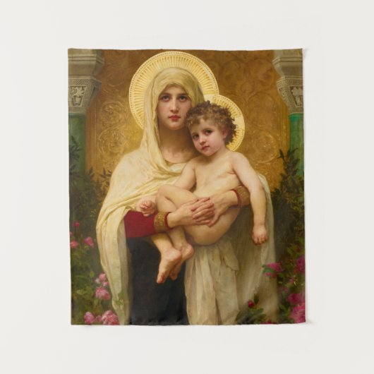 De Madonna van de Rozen door William Bouguereau Wandkleed (Voorkant)