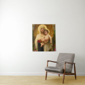 De Madonna van de Rozen door William Bouguereau Wandkleed (In situ)