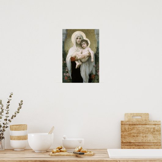 De Madonna van de Rozen Kerstmis Poster (Keuken)